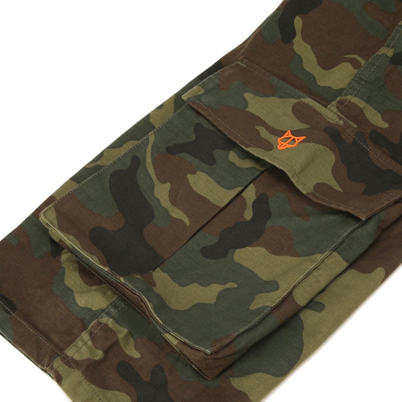 Férfi Naked Wolfe Baggy Pocket Cargo Logo Nadrág Zöld Fekete | NDK4275PN