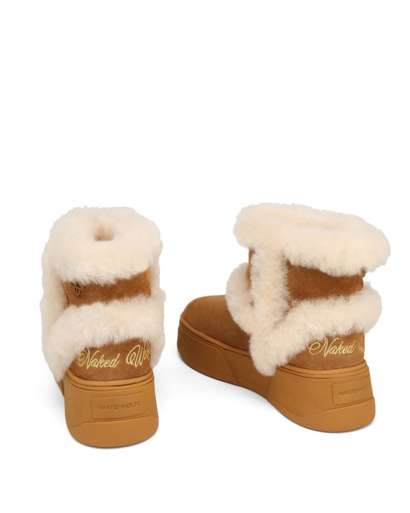 Férfi Naked Wolfe K-01 Shearling Csizma Barna | WOS1882SM