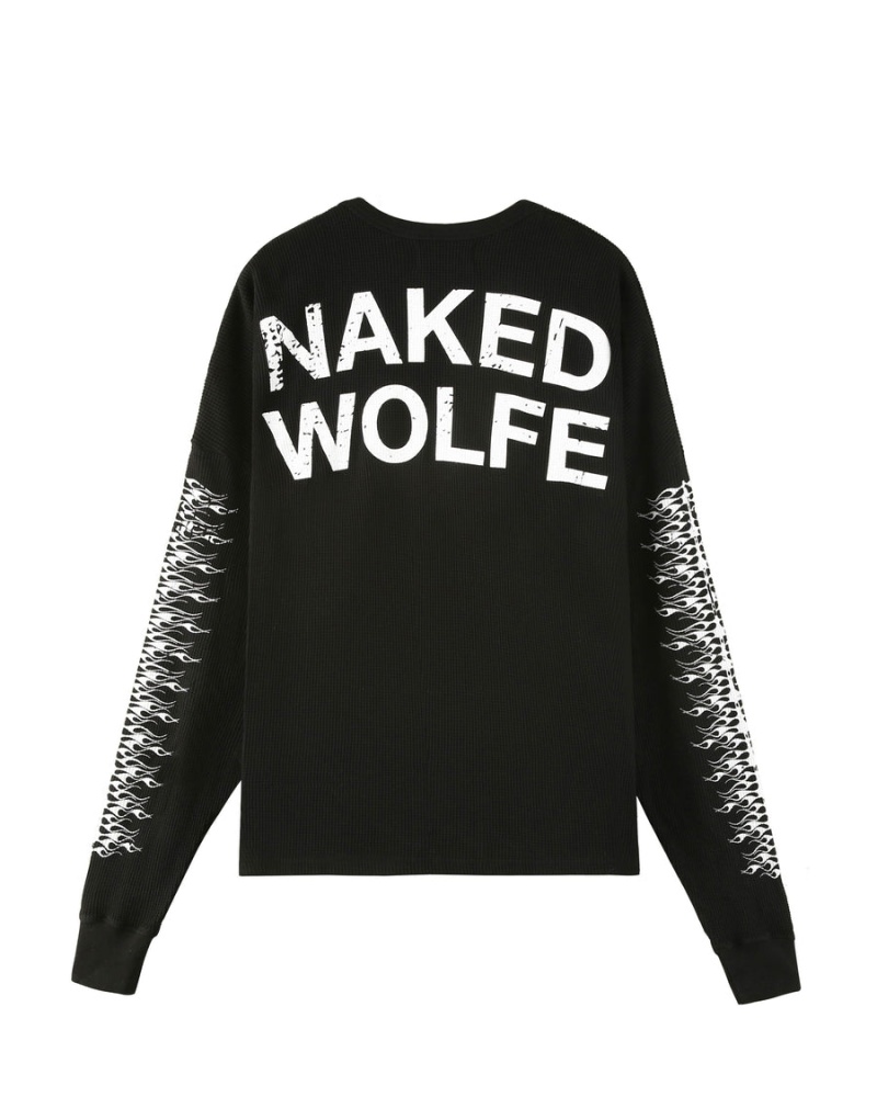 Férfi Naked Wolfe Thermal Pulóverek Fekete | WCY9049HM