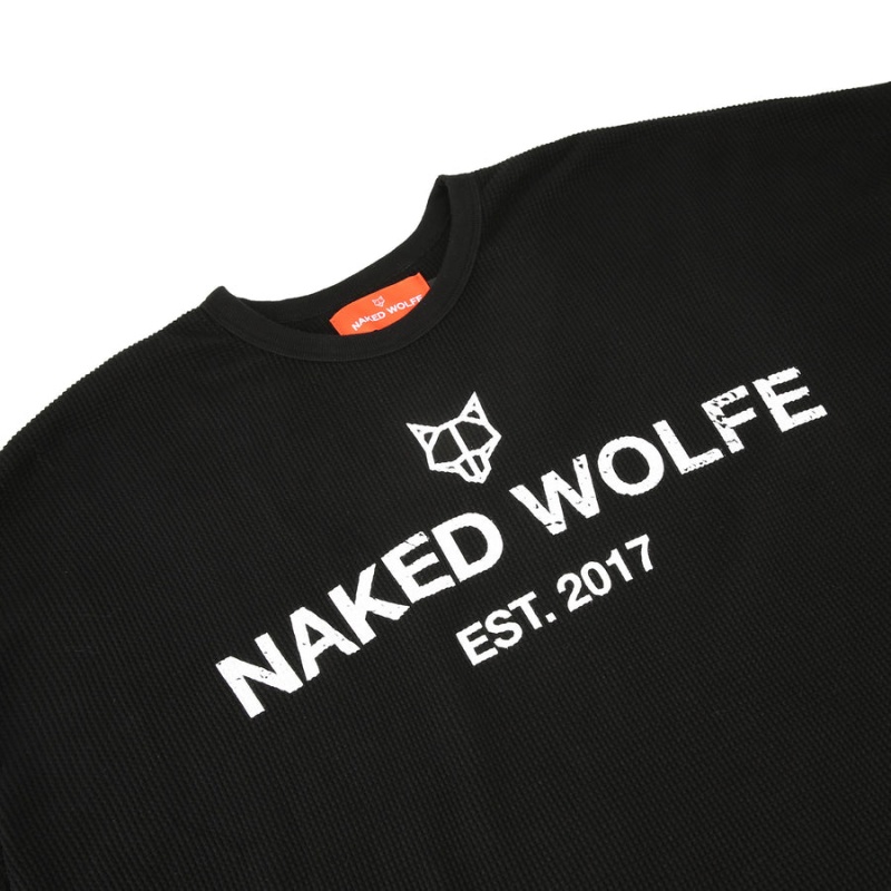 Férfi Naked Wolfe Thermal Pulóverek Fekete | WCY9049HM