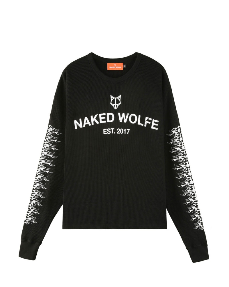 Férfi Naked Wolfe Thermal Pulóverek Fekete | WCY9049HM