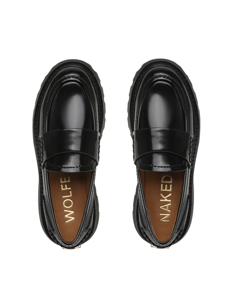 Női Naked Wolfe Flawless Box Loafers Fekete | RBP10047JG